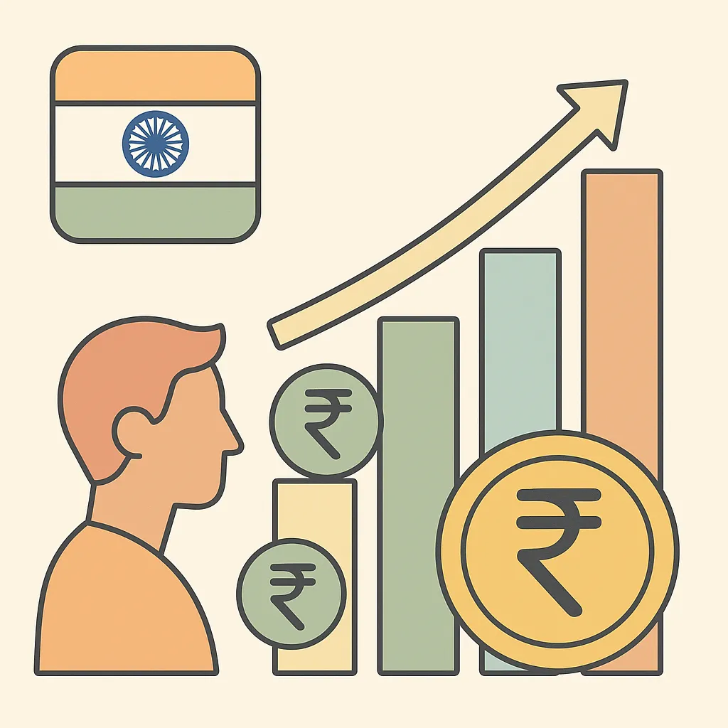 Visual diagram showing India’s income-tax slabs and marginal rates for AY 2025-26