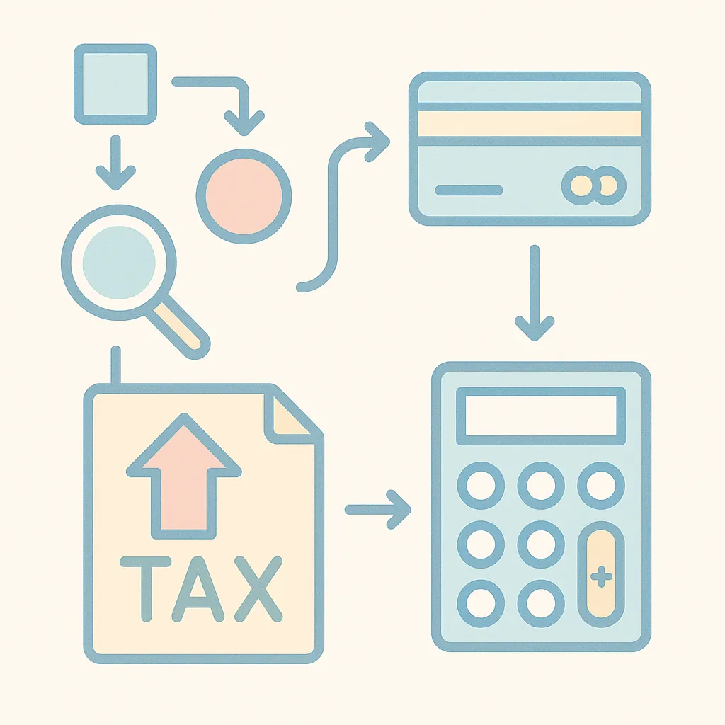 Flowchart illustrating how the standard deduction, itemised deductions and tax credits interact in India’s tax calculation